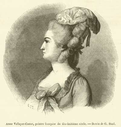 Anne Vallayer-Coster, on sekizinci yüzyılın Fransız ressamı (gravür) by French School
