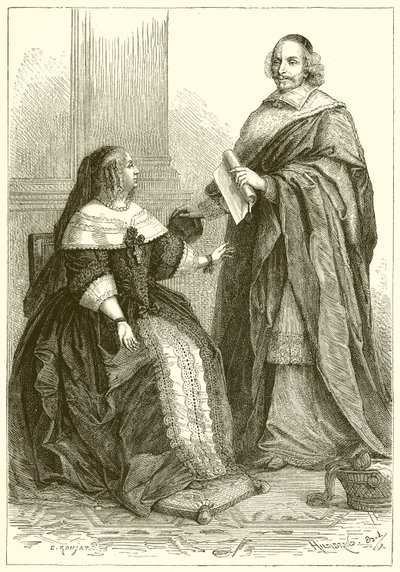 Avusturyalı Anne ve Kardinal Mazarin by French School