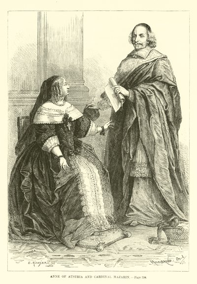 Avusturyalı Anne ve Kardinal Mazarin by French School