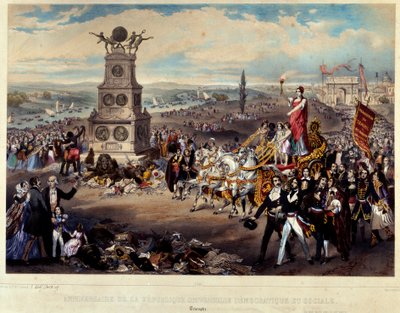 Demokratik ve Sosyal Cumhuriyetin Yıldönümü: Triomphe de La Republique. 1848