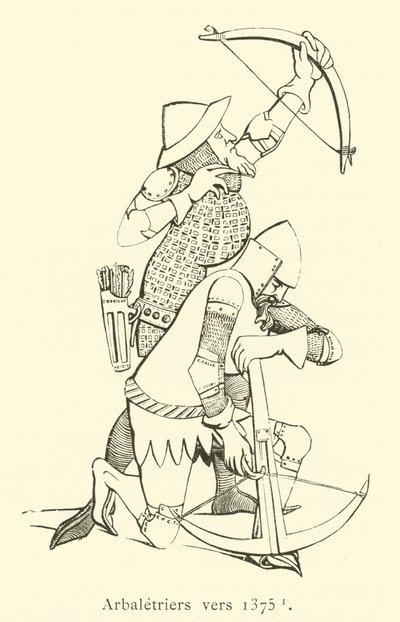 Arbaletriers vers 1375 (gravür) by French School