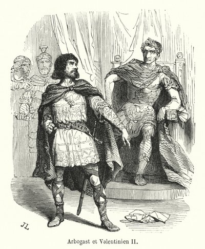 Arbogast ve Valentinianus II (gravür) by French School