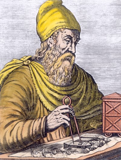 Arşimet (MÖ 287-212) (daha sonra renklendirme) by French School