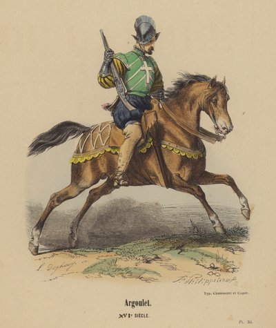 Argoulet, XVI. Yüzyıl (renkli gravür) by French School