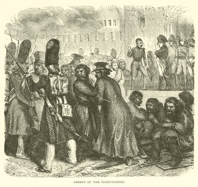 Yangın çıkaranların tutuklanması (gravür) by French School