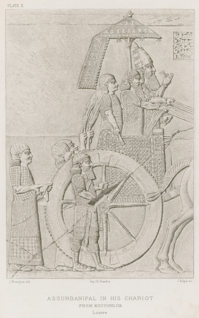 Arabasında Assurbanipal, Kouyundjik, Louvre