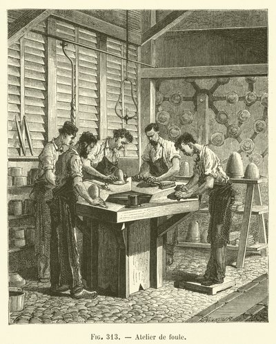 Kalabalık atölyesi (gravür) by French School