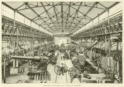 Creusot fabrikasının topçu atölyeleri (gravür) by French School