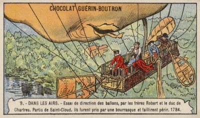 Robert Brothers ve Chartres Dükü'nün bir balonu yönlendirme girişimi by French School