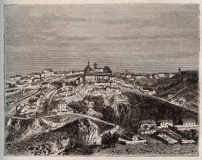 Avallon - Bourgogne-Franche-Comte - V.A. Malt-Brown tarafından “La France illustrée: coğrafya, tarih, istatistiksel yönetim” de gravür. 1884 by French School