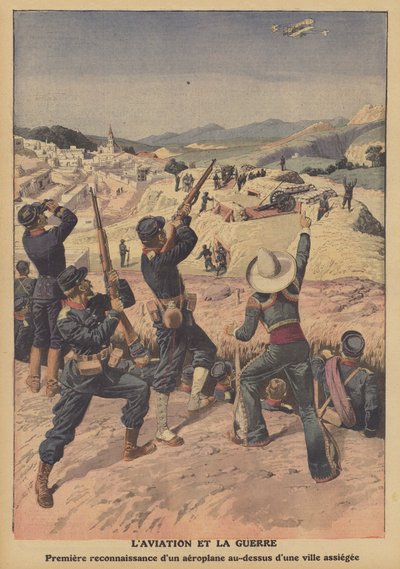 Savaşta havacılık (renkli taş) by French School