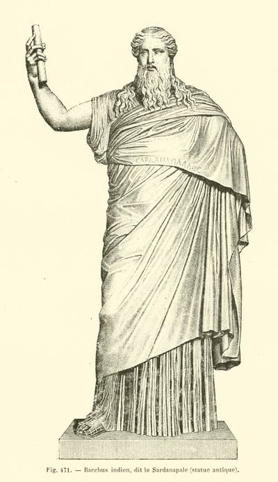 Sardanapalus olarak bilinen Hint Bacchus (gravür) by French School