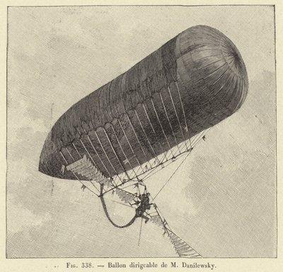 Ballon dirigeable de M Danilewsky (gravür) by French School