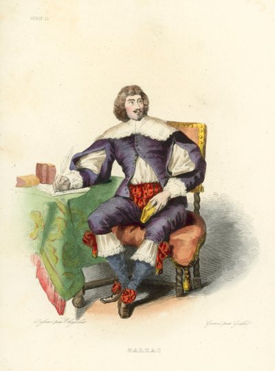 Balzac (renkli gravür) by French School