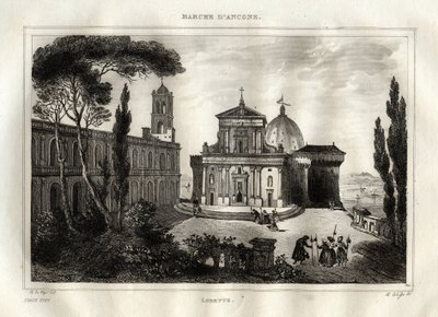 Basilica della Santa Casa - Loreto - Lorette Kutsal Alanı - Loreto - Our Lady of Loreto - Kutsal Loreto Evi veya Nasıra Evi - “” Pitoresk İtalya”dan Gravür - İtalya
