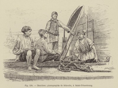 Bateliers (gravür) by French School