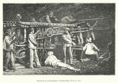 Pil de perforatrisler Sommeiller (gravür) by French School