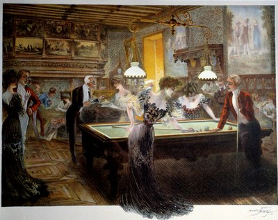 Güzel dönem: bilardo oyunu, 20. yüzyılın başları (lito) by French School