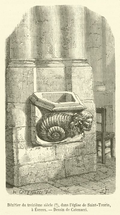 On üçüncü yüzyılın Benitier?, Saint-Taurin kilisesinde, Evreux