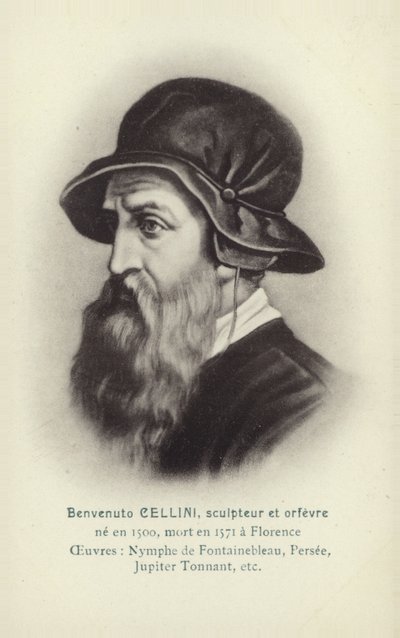 Benvenuto Cellini, İtalyan heykeltıraş ve kuyumcu (lito) by French School