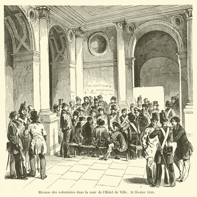 Hôtel de Ville avlusundaki gönüllülerin bivouac