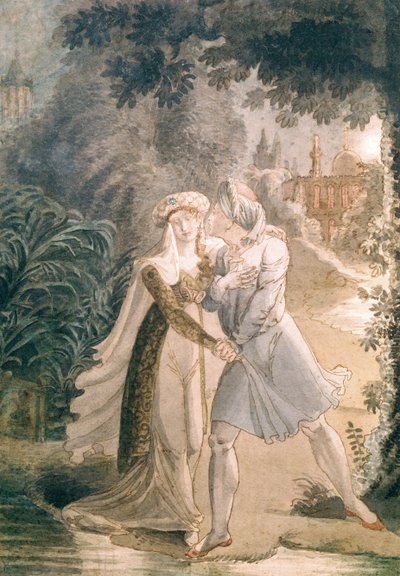 Blanca ve Abon Hamet, Alhambra Bahçelerinde, Francois Rene (1768-1848) tarafından yazılan 