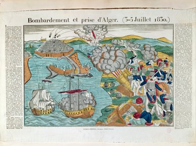 Cezayir Bombardımanı ve Kuşatması, 3 Temmuz 1830, c.1830-35 by French School
