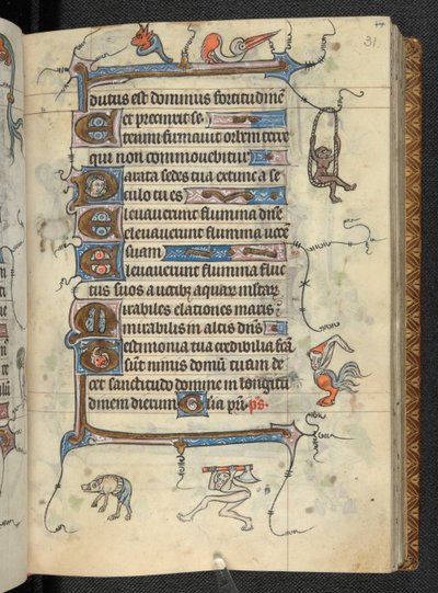 Saat Kitabı, Aziz Ömer'in kullanımı, MS 36684, f.31r, c.1318-25 (parşömen) ekleyin by French School