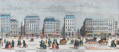 Boulevard Poissonniere - Rue Saint Barbe - Rue Saint Etienne - Rue Notre Dame de Reouvrance - Rue Poissonniere - Edmond Texier 1852 tarafından “Tableau-de-Paris” üzerine oyulmuş by French School