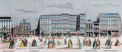 Boulevard Poissonniere ve Boulevard Montmartre - sanayi pazarı - Rue Montmartre - Theatre des Varietes ve pasaj des Panoramas - Edmond Texier tarafından “Tableau-de-Paris”te gravür 1852 by French School