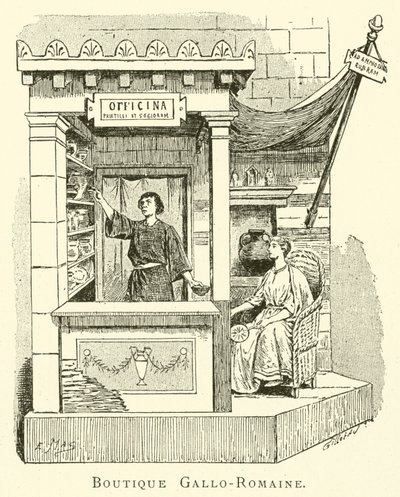 Butik Gallo-Romaine (gravür) by French School