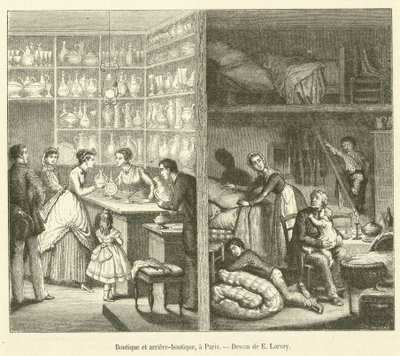 Alışveriş ve arka dükkan, Paris