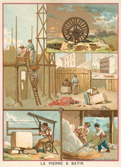 Yapı taşı (kromolitho) by French School