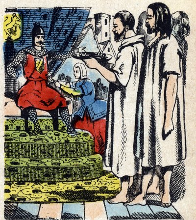 Calais Burghers, 1346'da Edward III'ün önünde, Epinal Resim 19. yüzyıl (gravür) by French School