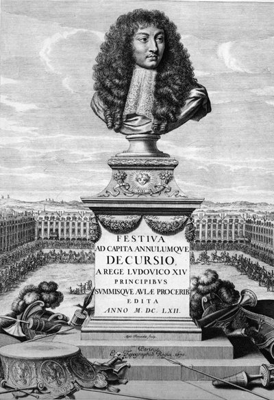 Büyük Louis XIV Büstü (1638-1715) - “” Festiva ad Capita Cancellumque Decursio, A Rege Ludovico XIV... “”, C. Perrault, Paris Imprimerie Royale by French School