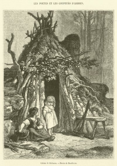 Oduncu kulübesi (gravür) by French School