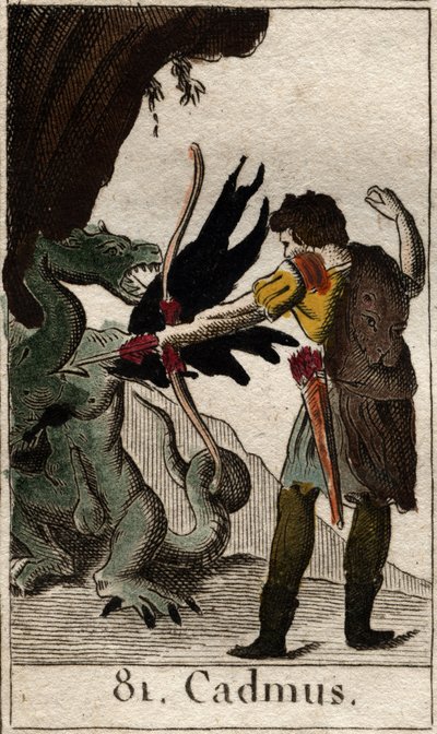 Cadmos (Kadmos veya Cadmus) ejderhayı öldürür (Cadmus ejderhayla savaşır). Pierre Blanchard 1803