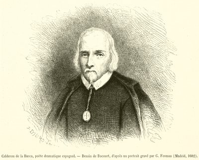 Calderon de la Barca, İspanyol dramatik şair (gravür) by French School