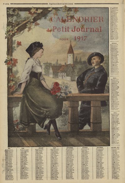 1917 Takvimi (renkli taş baskı) by French School
