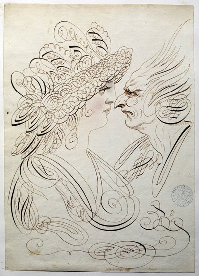 Kaligrafi: Bernard de Paris tarafından 1780 civarında profil portreleri. by French School