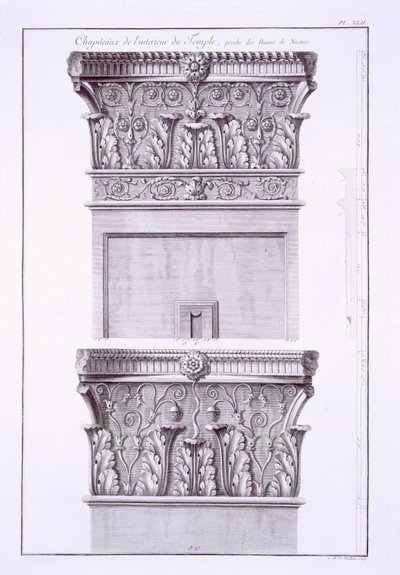 Roma Hamamları, Nimes yakınlarındaki tapınaktan başkentler. by French School