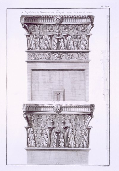 Antik Roma Hamamı yakınlarındaki tapınaktan başkentler, Nimes, Antiquites de la France: Cilt I, Monuments de Nimes by French School