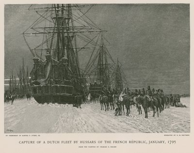 Fransız Cumhuriyeti Hussars tarafından bir Hollanda filosunun ele geçirilmesi by French School