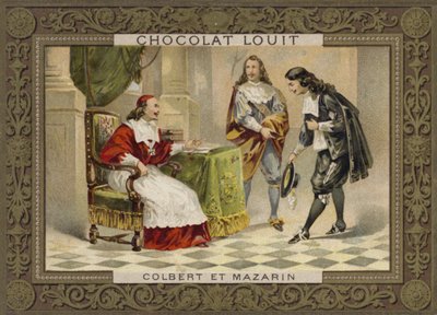 Kardinal Mazarin ve Jean-Baptiste Colbert, Fransız devlet adamları, 17. yüzyıl by French School