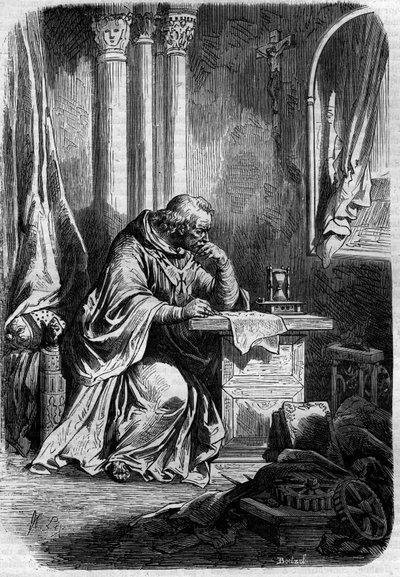 Papa Jeanne'nin kardinal sevgilisi (855'ten 858'e kadar Papa). Maurice Lachatre tarafından “Yüzyıllar boyunca Papalar-krallar-kraliçeler-ve-İmparatorların Tarihi”nde gravür by French School