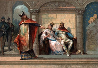 Caribert veya Cherebert, Paris Kralı (561 - 567). 19. yüzyılın sonlarında kromolitografi. by French School