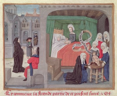 Bir anneye ve yeni doğan bebeğine bakmak by French School