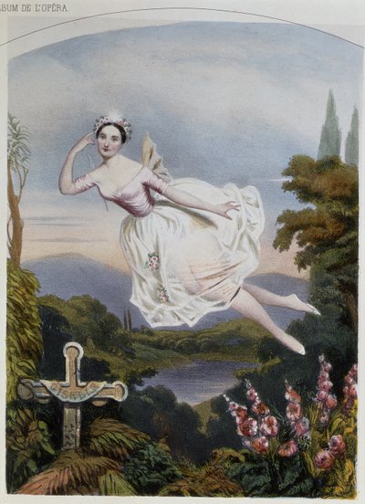 Adolphe Adam'ın (1803-56) aynı adlı balesinden Giselle rolünde Carlotta Grisi (1819-99) by French School