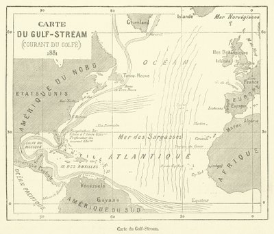 Carte du Gulf-Stream (gravür) by French School