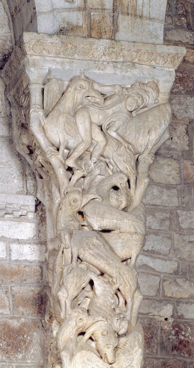 İç portaldan oyulmuş trumeau by French School